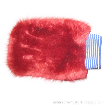 Synthetic wool car cleaning mitt